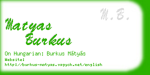 matyas burkus business card